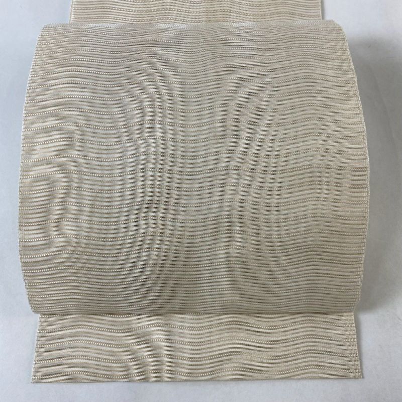 名古屋帯 美品 優品 夏帯 絽 松葉仕立て 八寸名古屋帯 ベージュ 名古屋帯 美品 優品 夏帯 絽 松葉仕立て 八寸名古屋帯 ベージュ