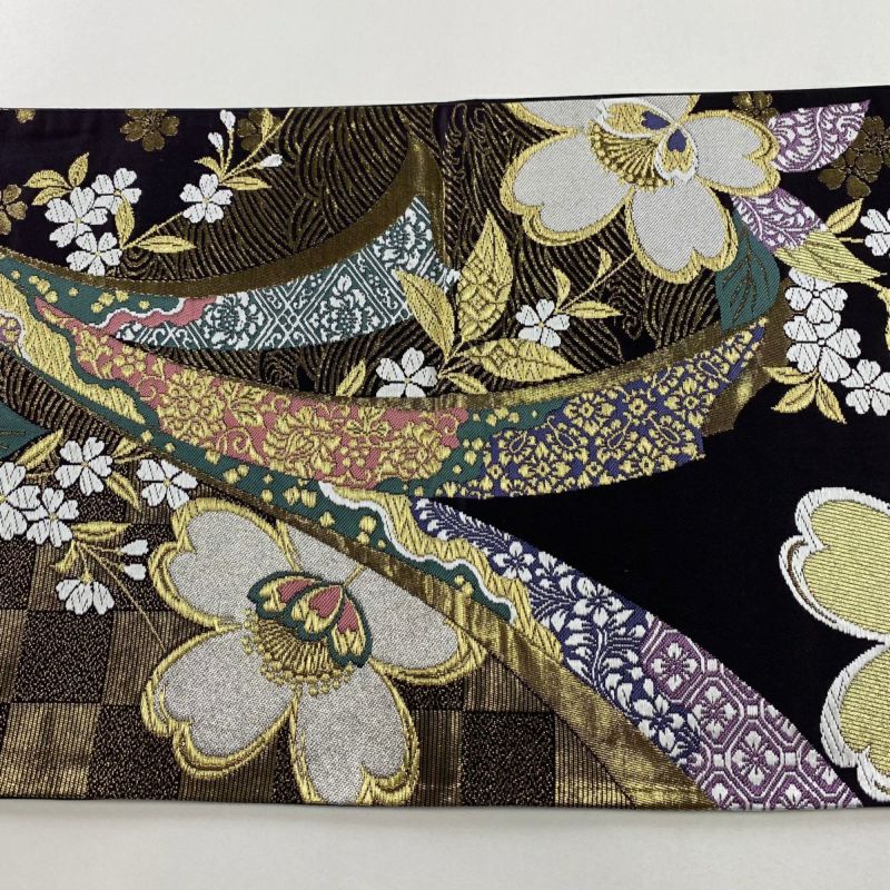 袋帯　鴛鴦　波　桜　唐織　着物　085w d 最 安値 でファッション - 袋帯 鴛鴦 波 桜 唐織 着物 085w d