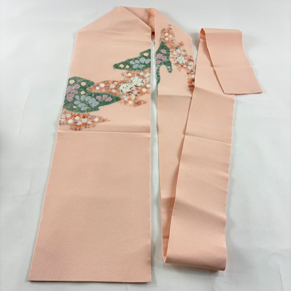 未使用近い　美品　袷　正絹　辻が花　縮緬　小紋　フルセット　西陣唐織名古屋帯 名古屋帯 正絹 新品 未仕立て 仕立てつき 西陣織 反物 ベージュ 文明