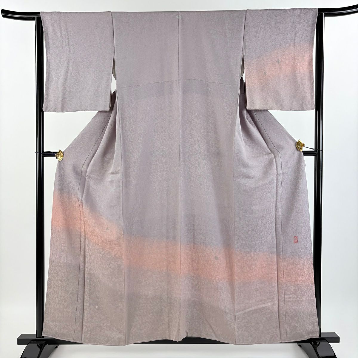 ★専用★未使用品 訪問着 薄い青緑 雀 スズメ 身丈155cm 裄丈63cm 袷 付下げ 身丈155cm 裄丈63cm S 袷 落款あり 幾何学模様 裾ばかし