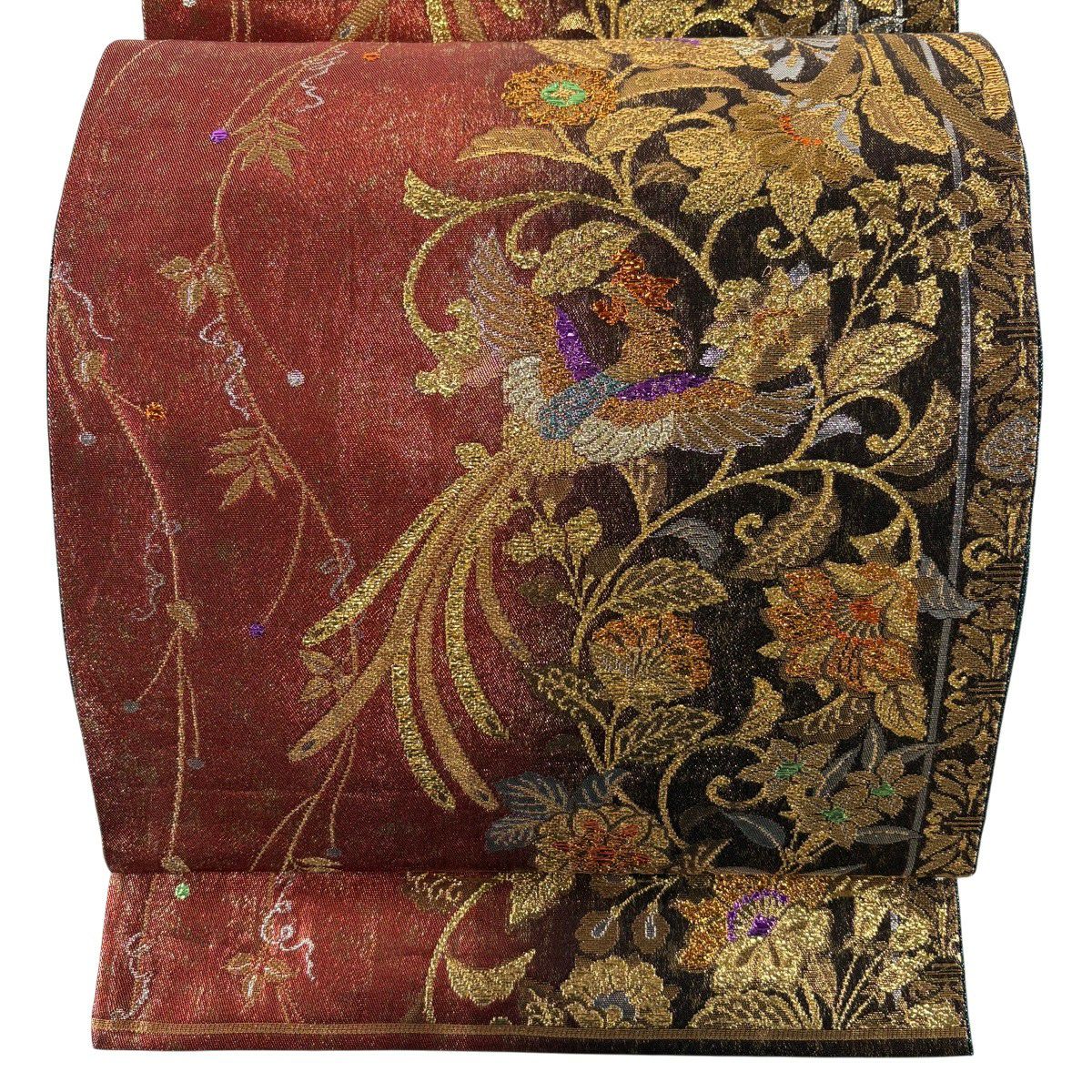 袋帯 秀品 華文 唐草 金糸 箔 銀色 六通 正絹｜中古・古着・リサイクル