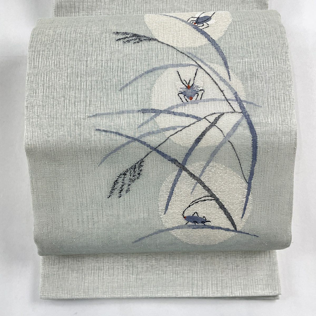 袋帯 美品 秀品 夏帯 草花 薄緑 お太鼓柄 正絹|中古・古着 袋帯 美品 秀品 夏帯 草花 薄緑 お太鼓柄 正絹|中古・古着