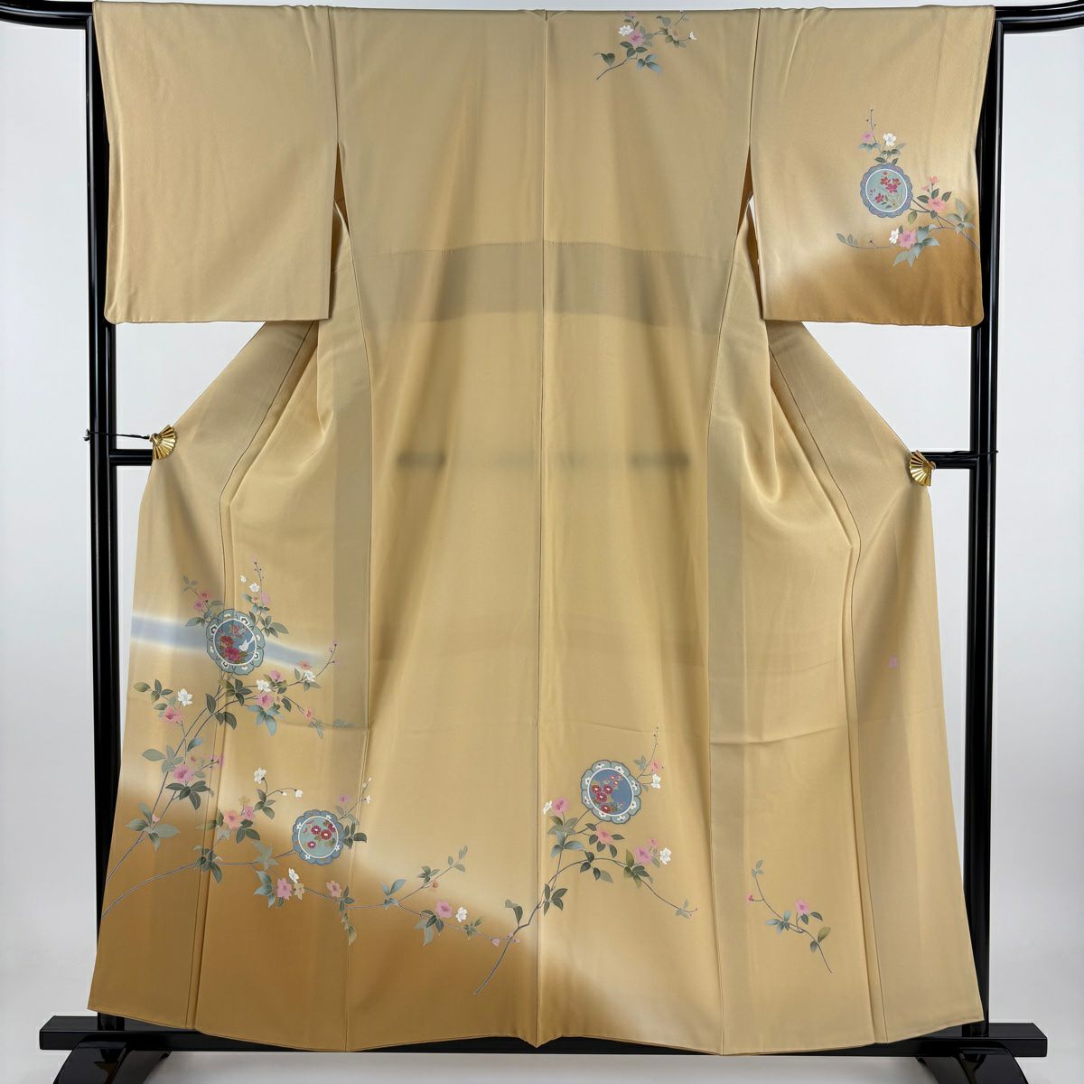 SK-067 訪問着 広衿 袷 正絹 華 ヱ霞 御所車 高級 逸品 SK-067 訪問着 広衿 袷 正絹 華 ヱ霞 御所車 高級 逸品