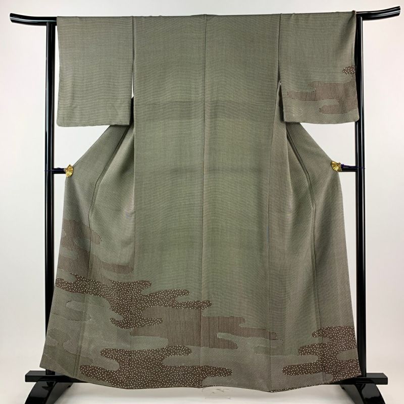 50%OFF 訪問着 身丈158.5cm 裄丈64cm M 袷 ヱ霞 大小霰 茶色 正絹 美品 秀品｜中古・古着・リサイクル着物通販｜バイセル  オンライン