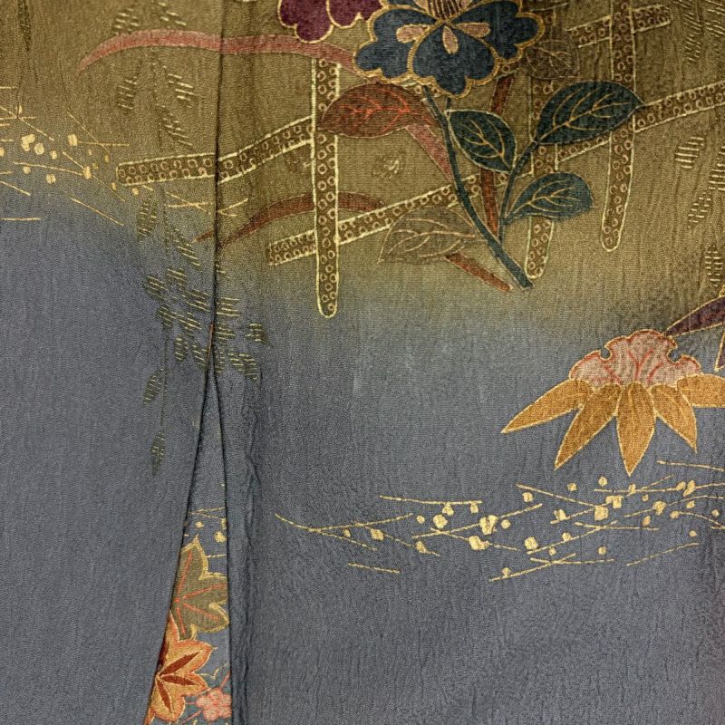 訪問着 身丈163.5cm 裄丈63cm S 袷 松竹梅 扇面 金彩 ぼかし