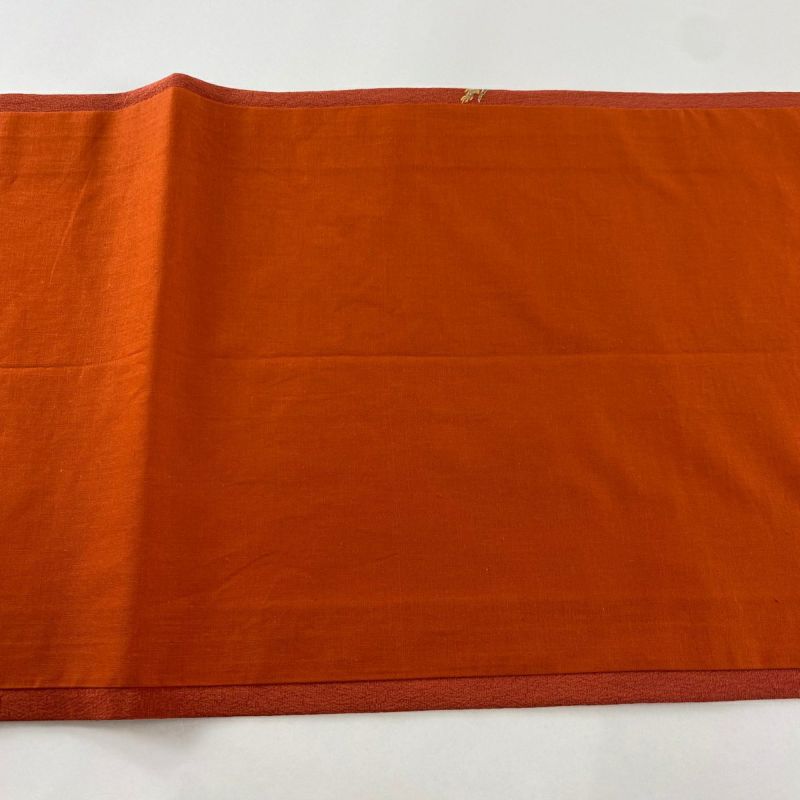 開き名古屋帯 秀品 生り物 野菜 金彩 朱色 正絹｜中古・古着