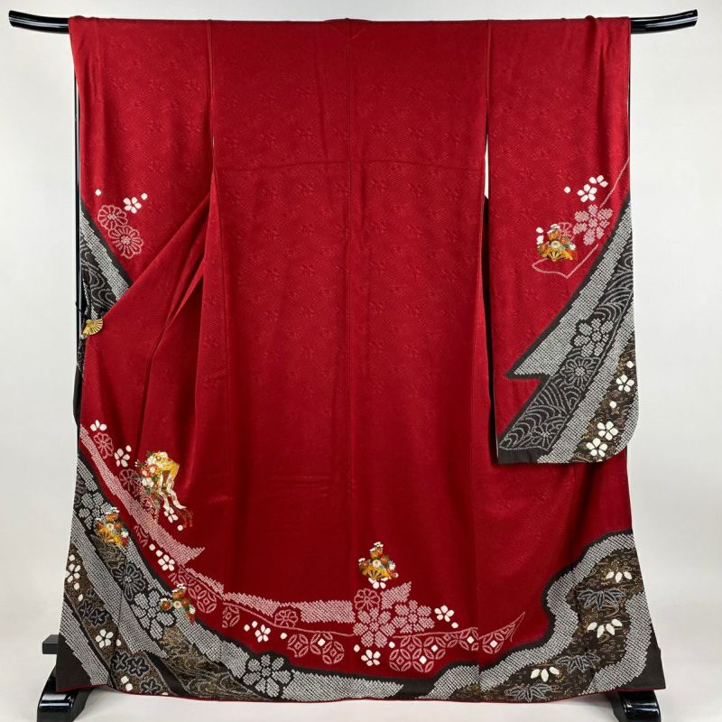 長襦袢　正絹　赤　美品　身丈135ｃｍ　ロング 2025年最新】Yahoo!オークション -長襦袢 赤 正絹の中古品・新品