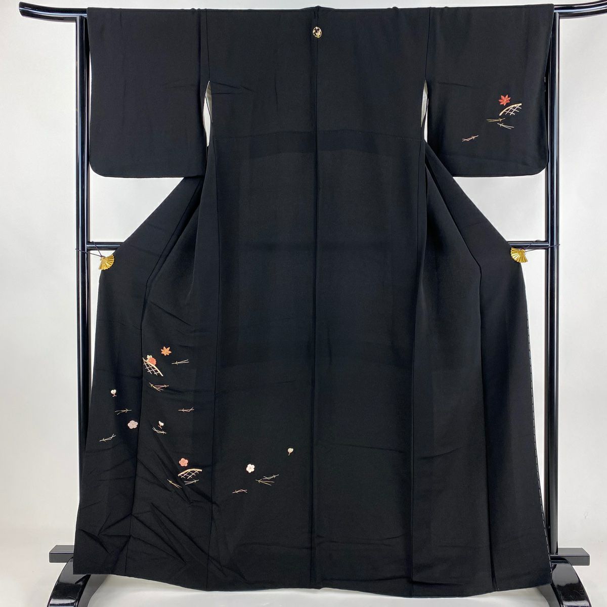 付下げ 身丈163cm 裄丈68cm L 袷 袋帯セット 霞 稲穂 金銀彩 黒 付下げ 身丈163cm 裄丈68cm L 袷 袋帯セット 霞 稲穂 金銀彩 黒