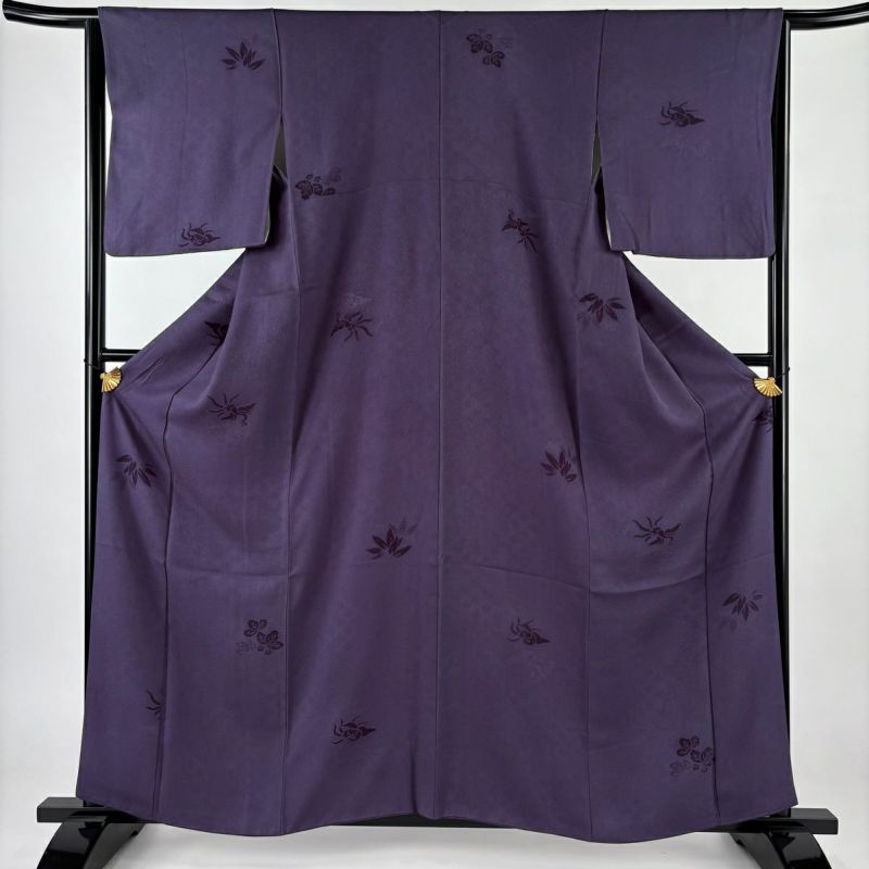 長襦袢　正絹　紫　美品　身丈134ｃｍ　裄70ｃｍ　ロング　未使用 長襦袢 身丈129cm 裄丈70cm L 市松 宝尽くし 紫 正絹 美品 秀品