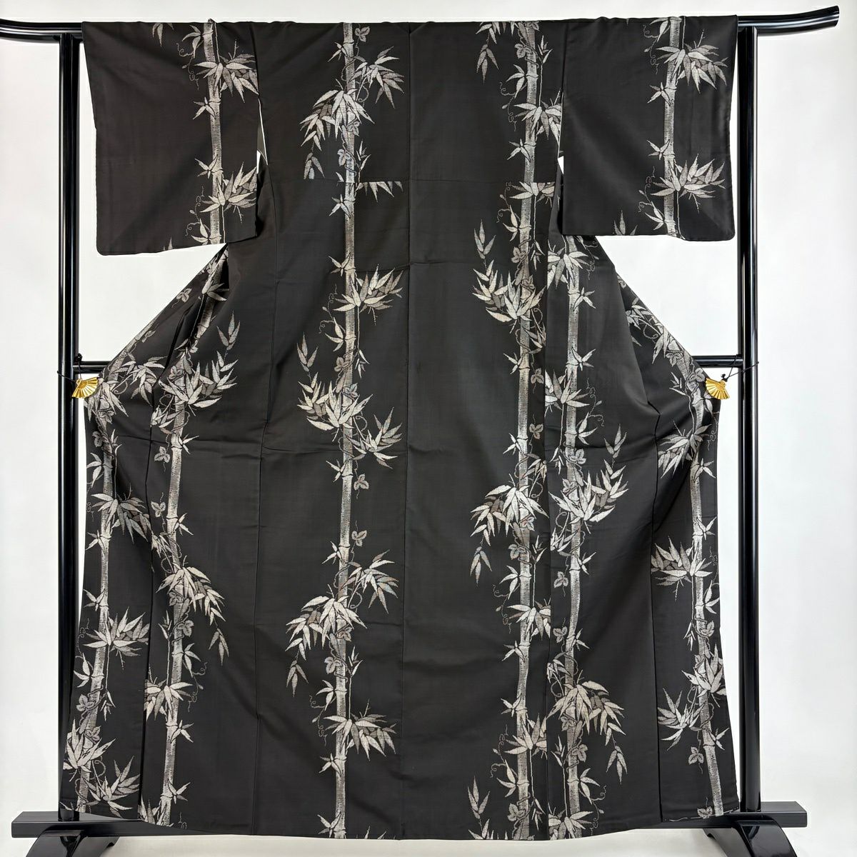 『福福さま専用❣』トールサイズ　紬 身丈174 　裄丈71 正絹 紬 身丈151cm 裄丈63cm S 袷 縦縞 緑 正絹 優品｜中古・古着