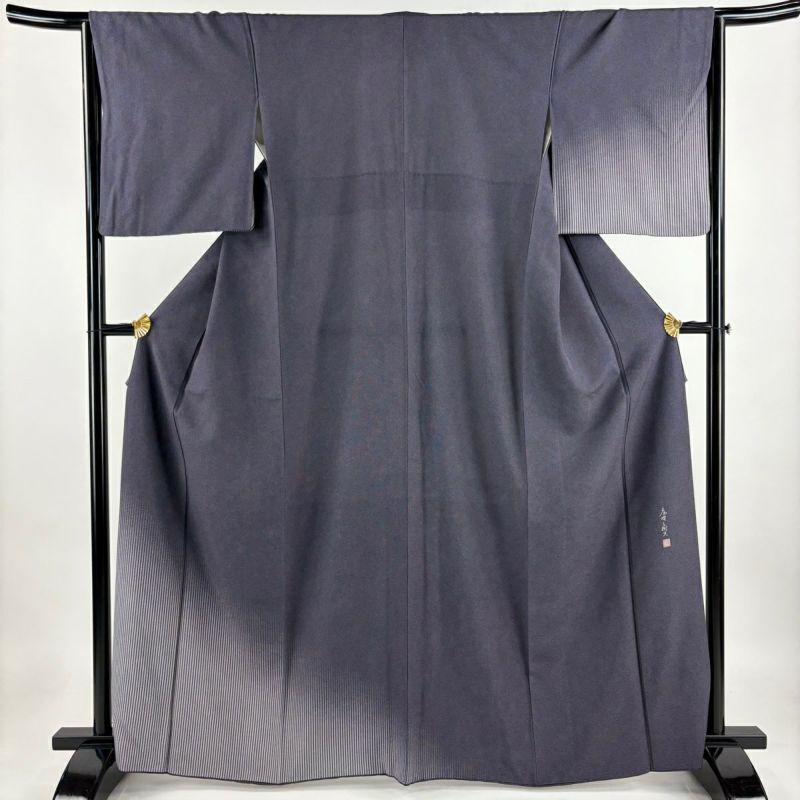 長襦袢　正絹　紫　美品　身丈134ｃｍ　裄70ｃｍ　ロング　未使用 小紋 身丈169.5cm 裄丈69cm L 袷 開き名古屋帯セット 雪輪 霞