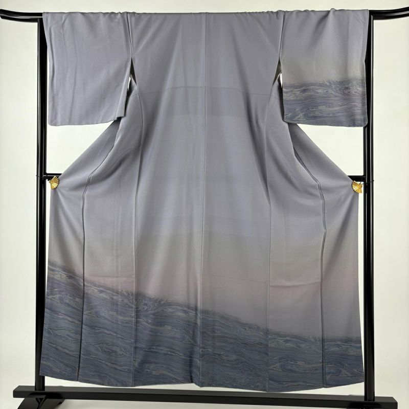 正絹 長襦袢 グレー  × ブラック 疋田柄 未使用品 楽天市場】【新古品】 訪問着 着物 正絹 袷 ライトグレー 黒 桜