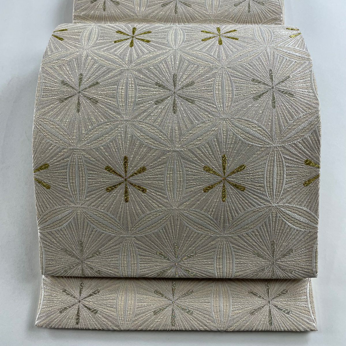 袋帯 美品 名品 文字文 霞 金銀糸 箔 金色 六通 正絹|中古 袋帯 美品 名品 文字文 霞 金銀糸 箔 金色 六通 正絹|中古
