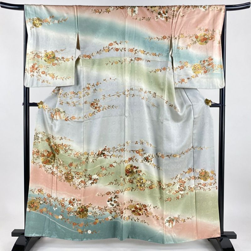 極上 倫子地 白地 絵羽 長襦袢 正絹 未使用152cm～158cm Jｓ668 極上 倫子地 白地 絵羽 長襦袢 正絹 未使用152cm～158cm Js668
