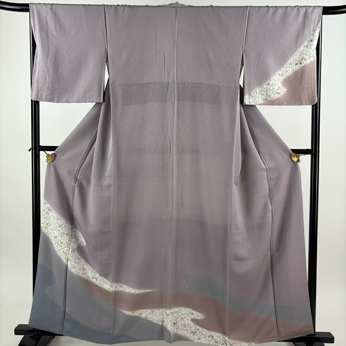 付下げ 身丈162.5cm 裄丈62.5cm S 袷 斉藤三才 落款あり 鳥 裾ぼかし