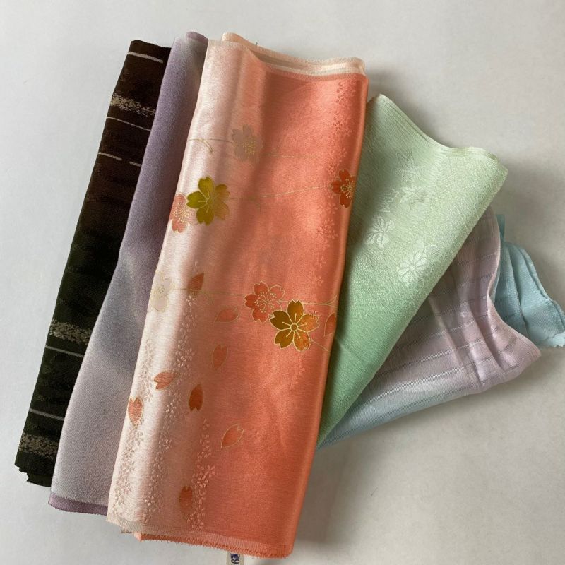 帯揚げ 優品 帯揚げ5枚セット 薄紫 正絹 和装小物｜中古・古着