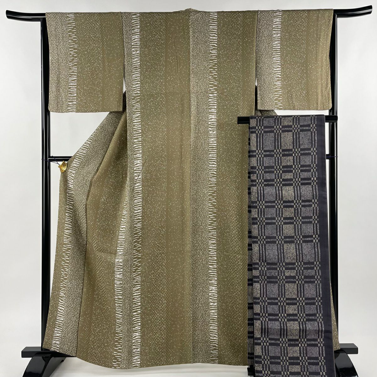 50%OFF 小紋 身丈165.5cm 裄丈69cm L 袷 名古屋帯セット 幾何学