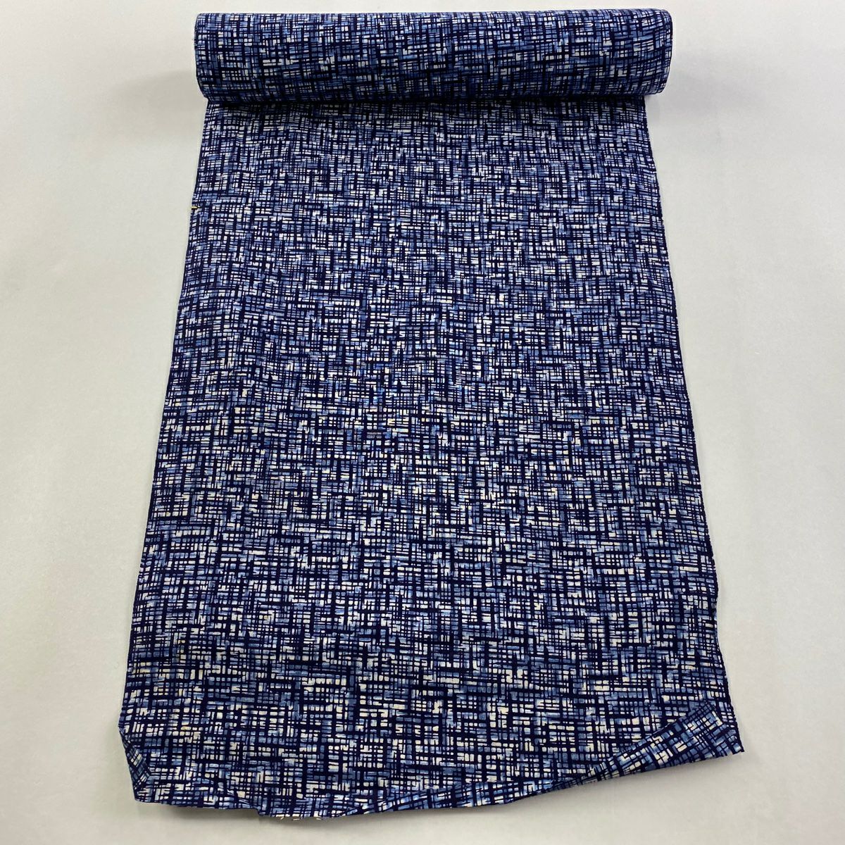 反物 優品 小紋 幾何学 紺色 綿｜中古・古着・リサイクル着物通販