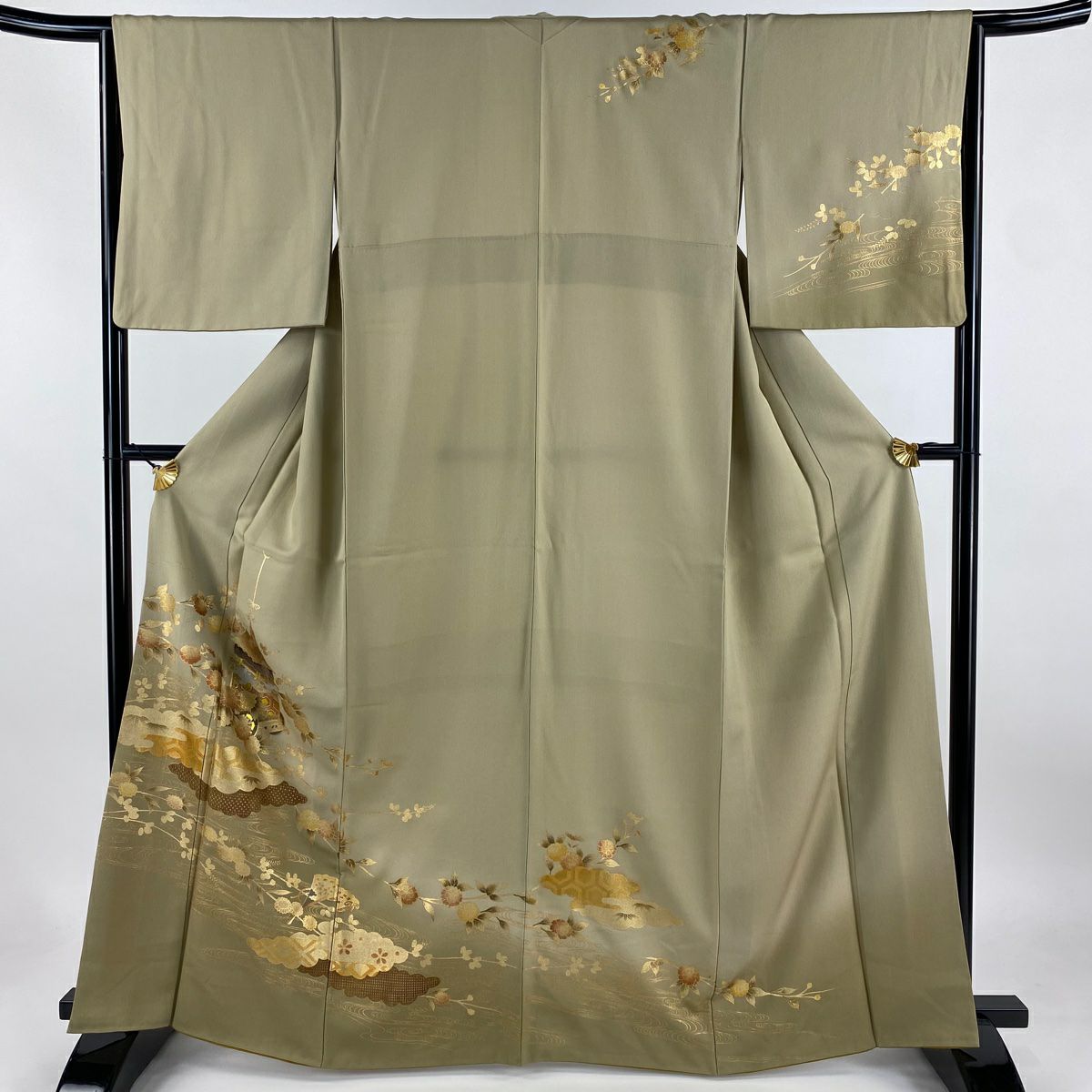 訪問着 身丈162.5cm 裄丈67cm M 袷 辻が花柄 銀通し ぼかし ピンク