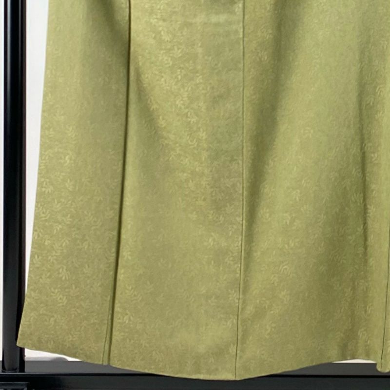 色無地 身丈155.5cm 裄丈63cm S 袷 地紋 よもぎ色 正絹 秀品 一 色無地 身丈155.5cm 裄丈63cm S 袷 地紋 よもぎ色 正絹 秀品 一