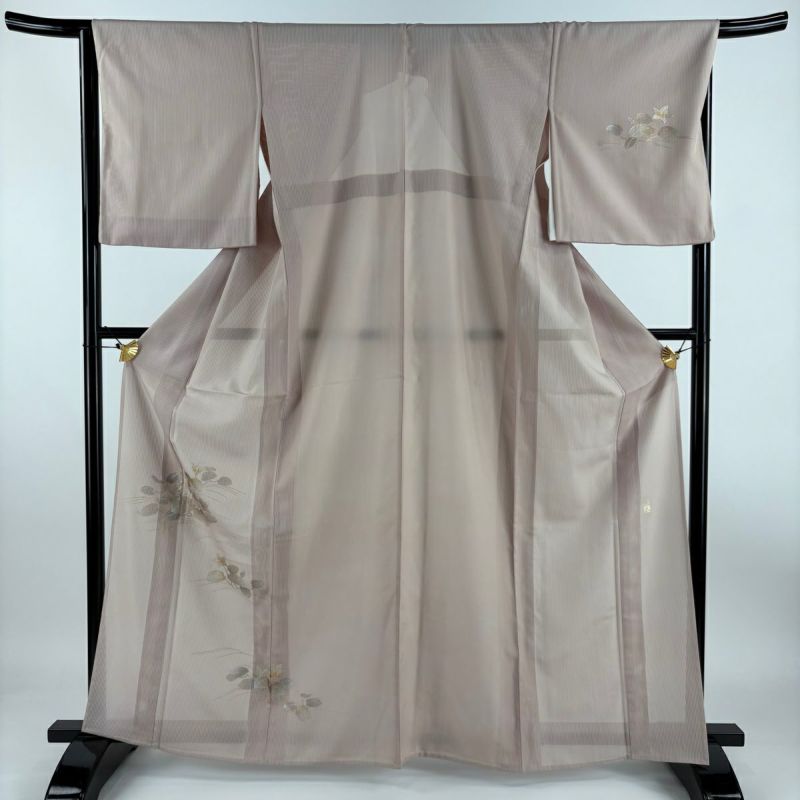 付下げ 身丈162.5cm 裄丈66.5cm M 薄物 和田光正 縦絽 落款あり