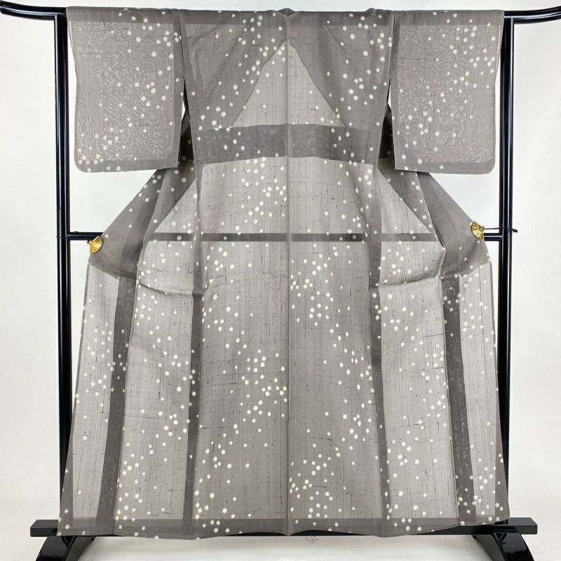紬 身丈160cm 裄丈63cm S 薄物 夏紬 丸 灰紫 正絹 秀品|中古 紬 身丈160cm 裄丈63cm S 薄物 夏紬 丸 灰紫 正絹 秀品|中古