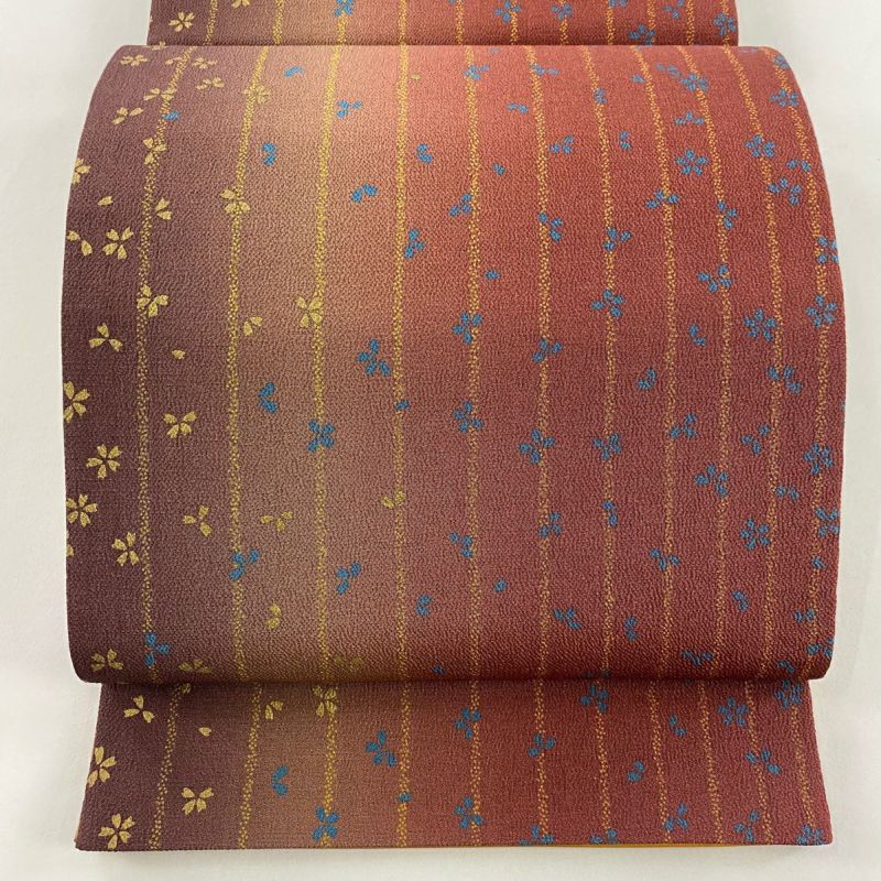 極美品★袋帯 袋帯 美品 名品 霞 草木染 箔 金色 六通 正絹｜中古・古着
