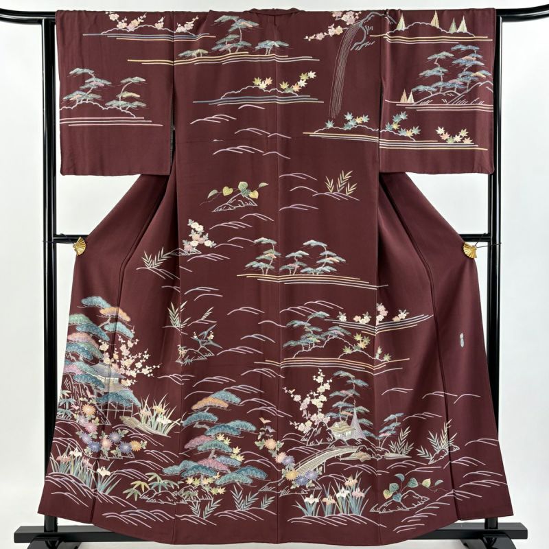 美品　正絹振袖　深緑　6点セット　裄丈68 163cm前後 compass1693123477.jpg