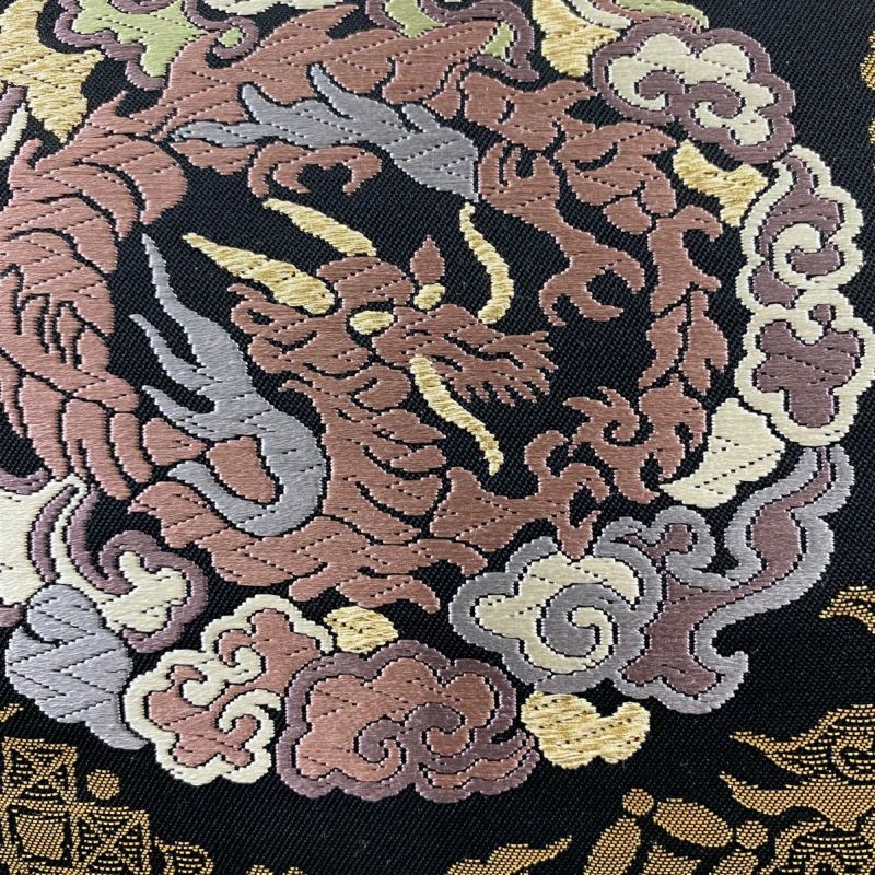 袋帯 美品 名品 龍 鳥 金糸 唐織 黒 六通 正絹｜中古・古着