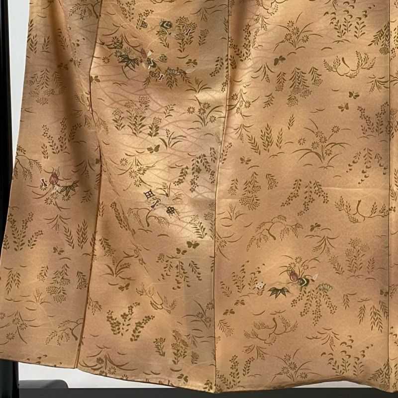 付下げ 身丈155.5cm 裄丈62cm S 袷 宝尽くし 花蝶 金糸 金彩
