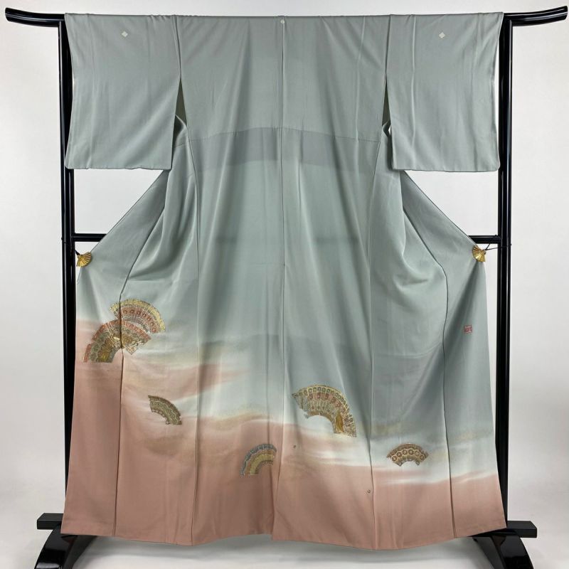 振袖フルセット 身丈162.5裄64 豪華振袖 緑 チャコール 刺繍柄 シンプル 紺地 シンプル小鳥柄振袖【126】 – SAKURA TOKYO