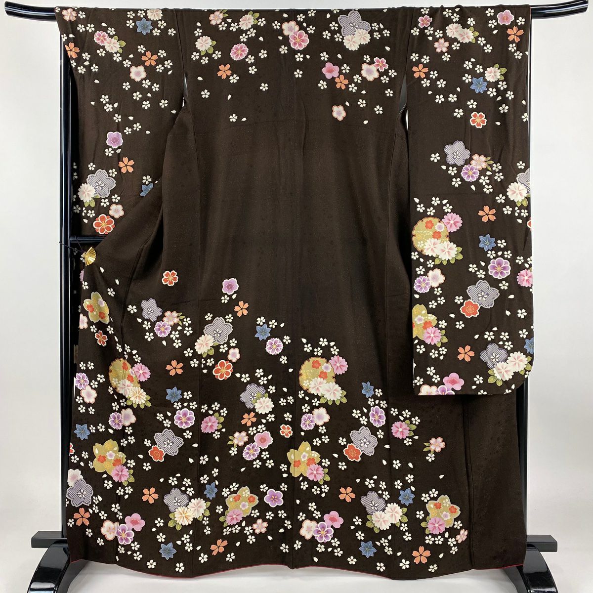 振袖　袋帯　4点セット　桜　蝶　金銀彩　身丈163cm 裄丈66cm M 正絹 国内配送】 桜 4点セット 袋帯 振袖 蝶 正絹 M 裄丈66cm 身丈