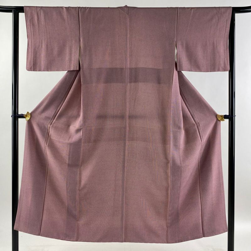 江戸小紋 身丈144.5cm 裄丈62.5cm S 袷 落款あり 角通し 赤紫 正絹 秀 