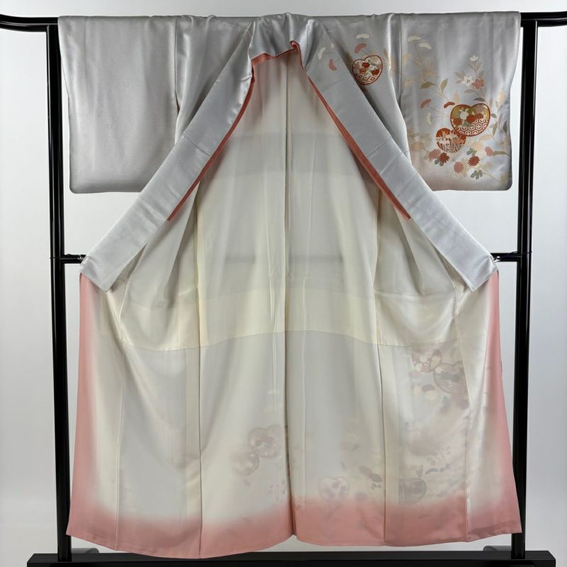 【Madame Koshino】正絹　上質な訪問着　笹柄　刺繍　袷　落款 Madame Koshino】正絹上質な訪問着笹柄刺繍袷落款