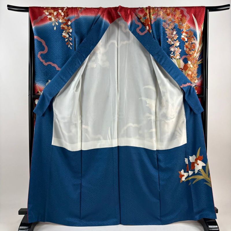 振袖/鼓草花金彩染め分け紫中古美品振袖set/身丈167.5裄丈66.5紫成人式 振袖/鼓草花金彩染め分け紫中古美品振袖set/身丈167.5裄丈66.5紫