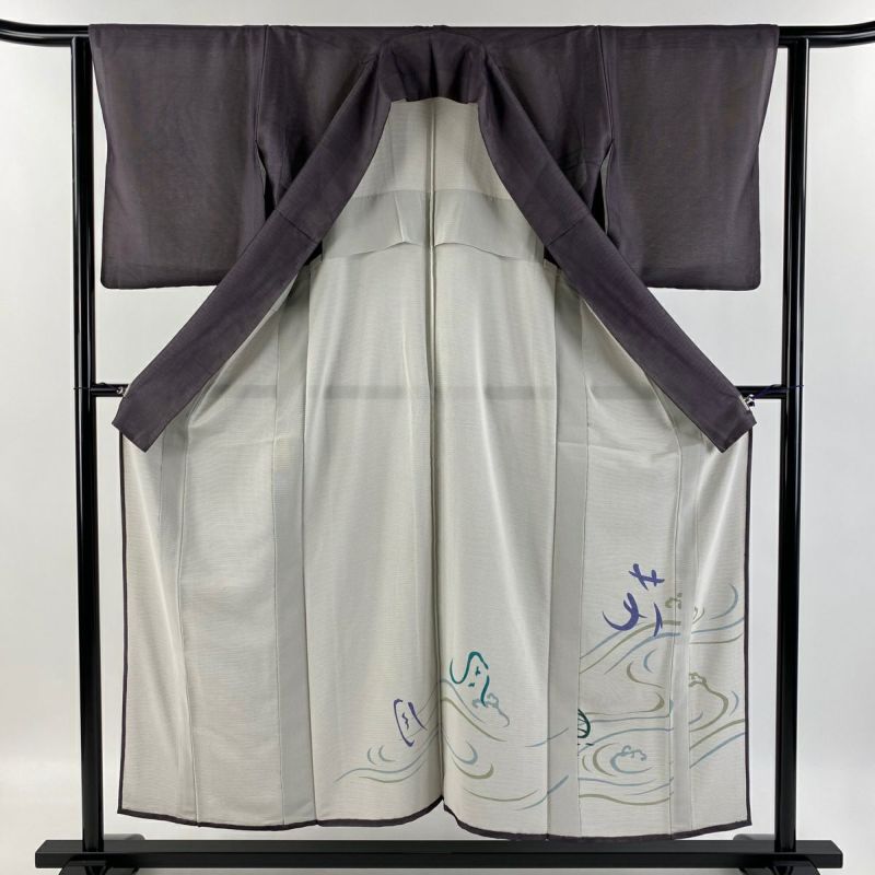 正絹　正倉院向かい鳥紋　付け下げ（身丈）157.5㎝ 正絹 正倉院向かい鳥紋 付け下げ（身丈）157.5㎝