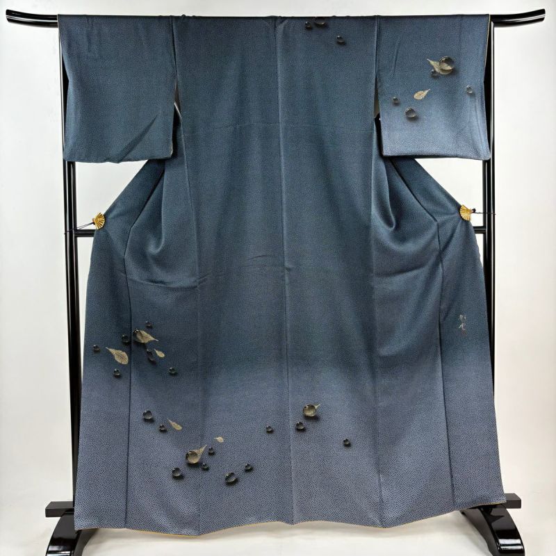 長襦袢　正絹　紫　美品　身丈134ｃｍ　裄70ｃｍ　ロング　未使用 小紋 身丈169.5cm 裄丈69cm L 袷 開き名古屋帯セット 雪輪 霞