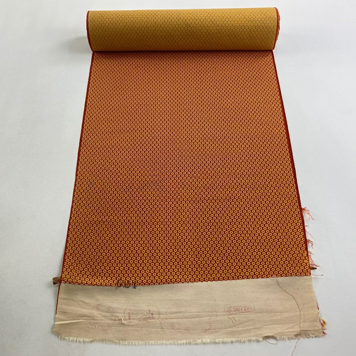 反物 優品 羽尺 羽織 和装コート 花柄 山吹色 正絹｜中古・古着