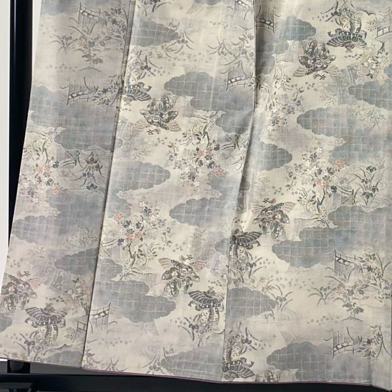 No.2587 正絹草花文様紬　美品 名古屋帯 秀品 紬地 草花 ピンク 正絹｜中古・古着・リサイクル