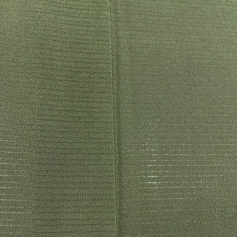 色無地 身丈152cm 裄丈62cm S 薄物 絽 灰緑 正絹 秀品 一つ紋