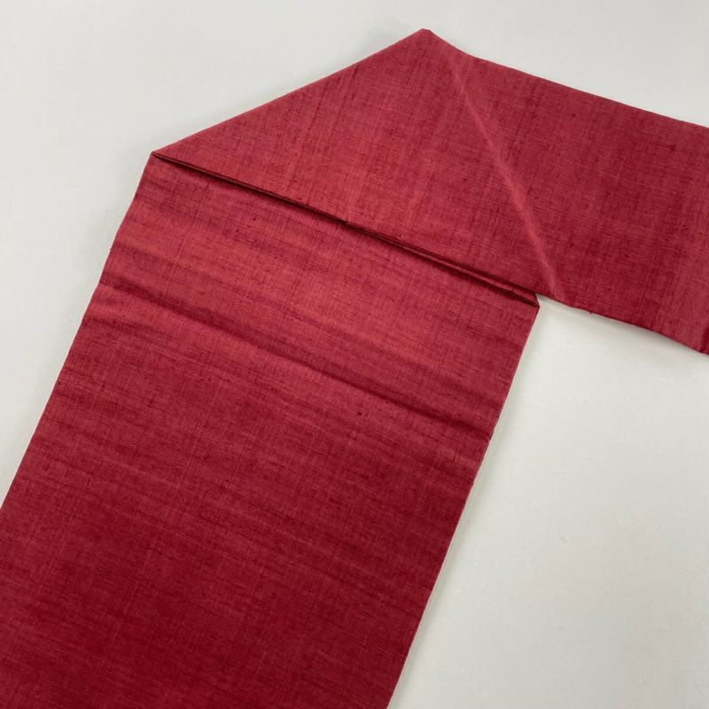 名古屋帯 美品 名品 関西仕立て 紬地 鳥 草花 刺繍 えんじ色
