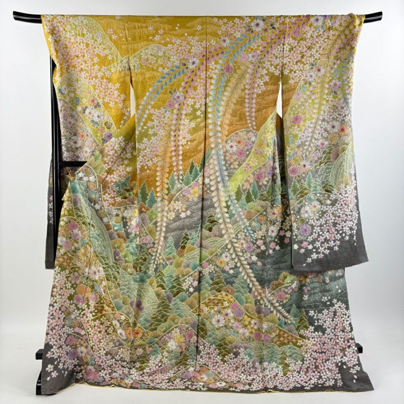 振袖 身丈181cm 裄丈72.5cm 未仕立て 翠山工房 仮絵羽 落款あり