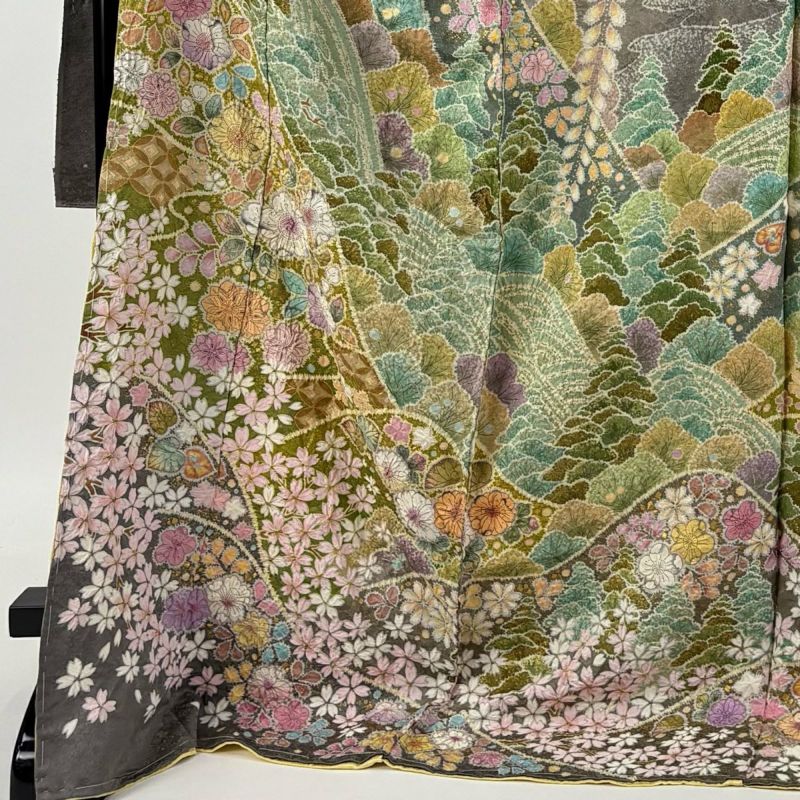 極上 倫子地 白地 絵羽 長襦袢 正絹 未使用152cm～158cm Jｓ668 kimono5298_2022110103