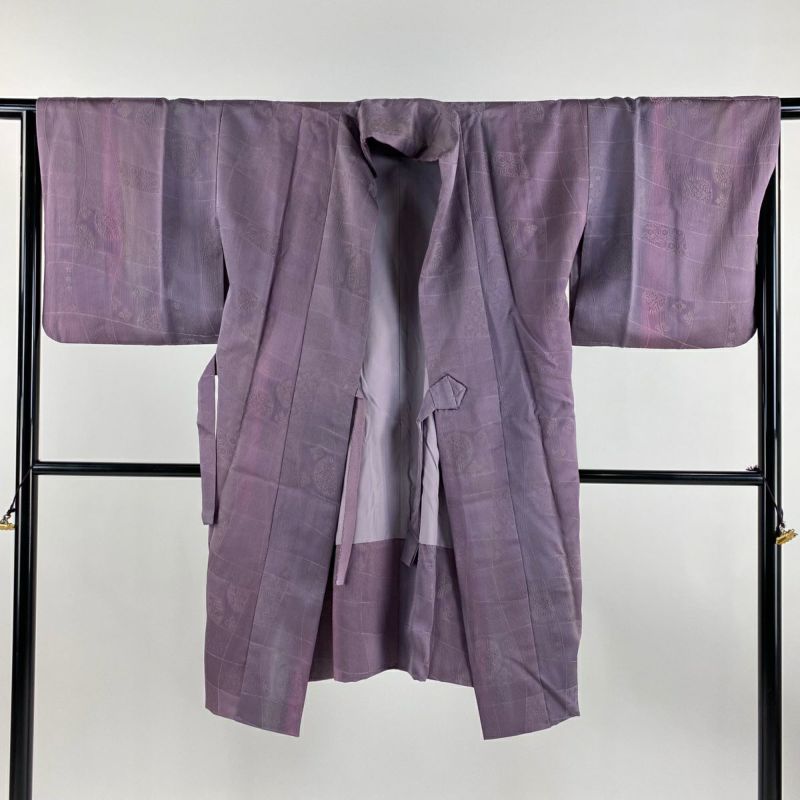 道中着 身丈105.5cm 裄丈65.5cm M 和装コート 有職文様 華文
