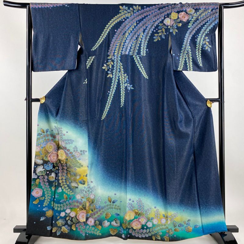 ［3111］訪問着 美品 総絞り 枝花蝶文様 逸品 正絹 着物 袷 taishi様［2279］訪問着 舞花文様 絞り ぼかし染め 正絹 着物 袷