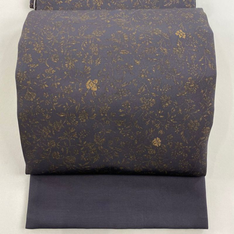名古屋帯 金彩の花唐草 九寸 正絹 AO-2198 名古屋帯 金彩の花唐草 九寸 正絹 AO-2198 - 着物・浴衣
