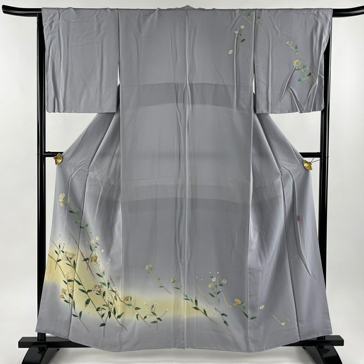 訪問着 身丈156.5cm 裄丈63cm S 袷 落款あり 辻が花 ぼかし 紫 訪問着 身丈156.5cm 裄丈63cm S 袷 落款あり 辻が花 ぼかし 紫