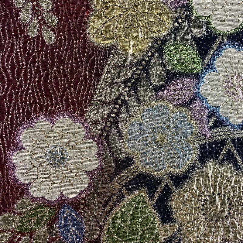 ☆9 えっと 袋帯 辻ヶ花調 兎 花模様 茶 Amazon | 袋帯 辻が花模様 金通し 膨れ織 六通柄 金銀糸 葡萄