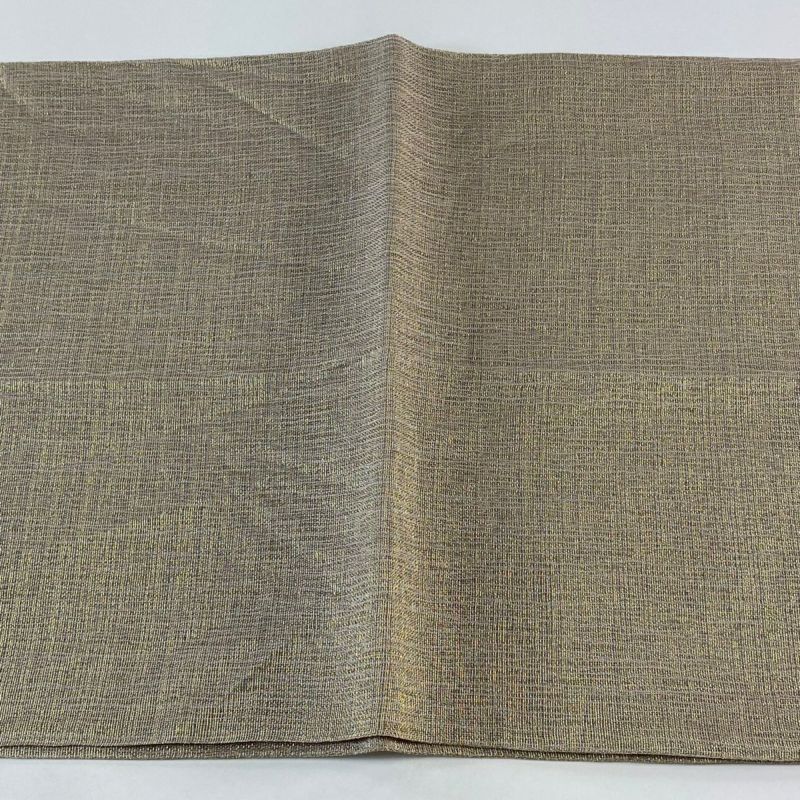 袋帯 美品 秀品 夏帯 扇面 ヱ霞 金銀糸 金色 お太鼓柄 正絹