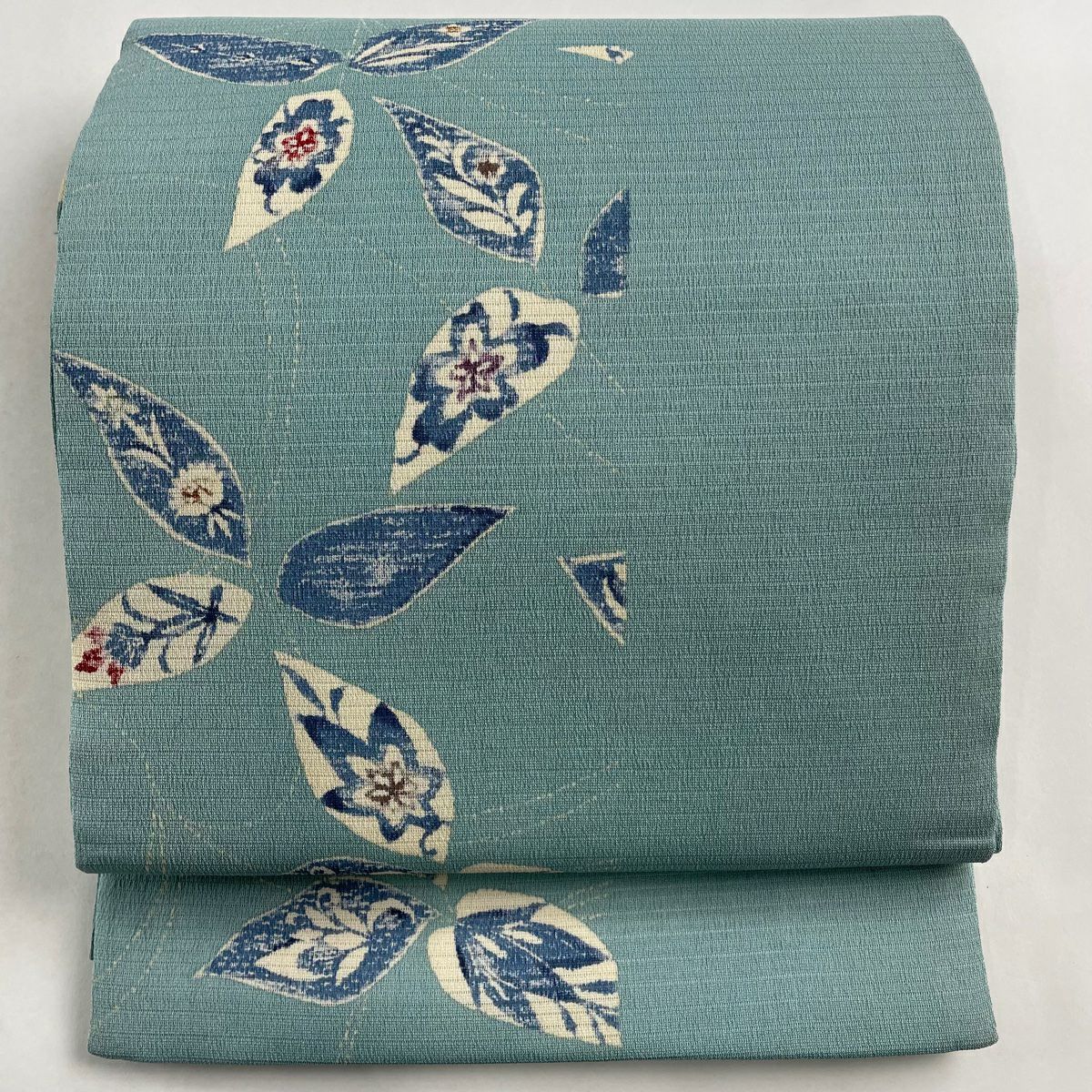 名古屋帯 美品 秀品 夏帯 絽 縞 青灰色 正絹|中古・古着 名古屋帯 美品 秀品 夏帯 絽 縞 青灰色 正絹|中古・古着